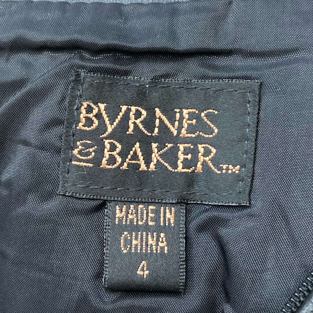 Vintage 80s Womens Byrnes & Baker Black Leather High Rise Pencil Skirt Size 4 - Picture 6 of 8
